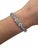 This stunning bracelet from the Mid Century era consists of five lovely Emerald cut diamonds flanked by florets of...