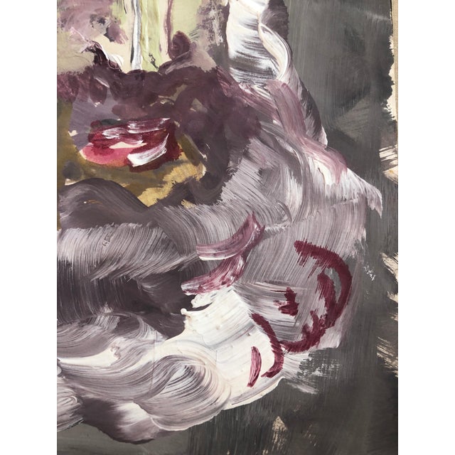 Outsider Folk Art Expressionist Rabbi Israeli Painting Signed Hebrew Jewish Star For Sale - Image 4 of 6