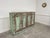 Rare piece: a 4-door pine workshop sideboard dating from the 1920s with its original patina in gray, red and sea green...