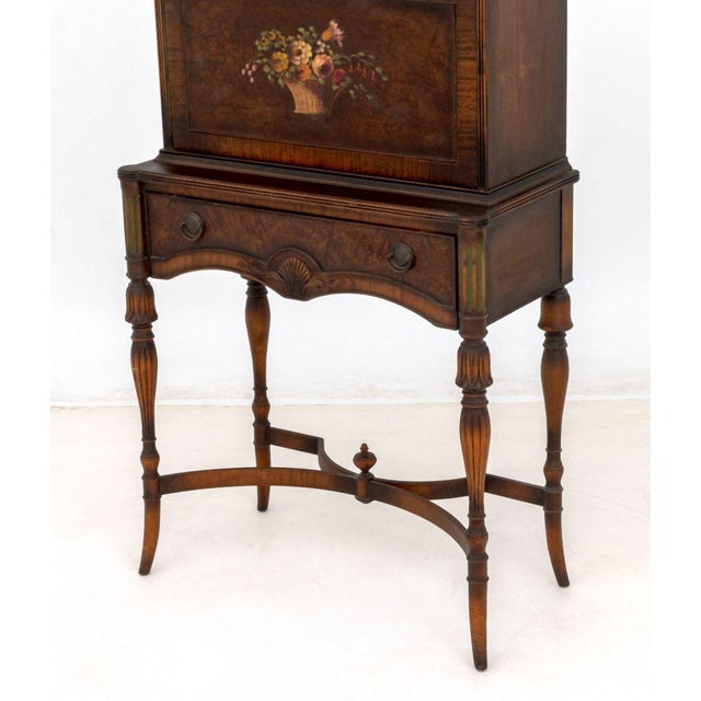 Wood Louis XVI Style Paint-Decorated Secretaire For Sale - Image 7 of 10