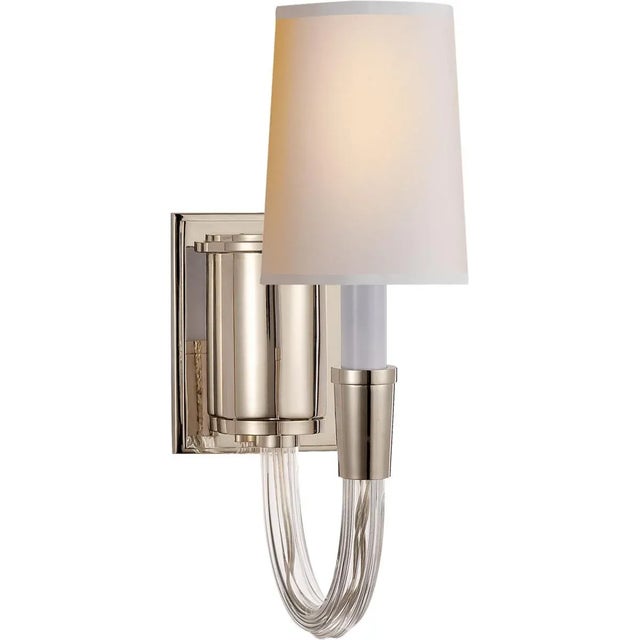 Vivian Single Sconce in Polished Nickel with Natural Paper Shade Designer: Thomas O'Brien Height: 13.5" Extension: 8.5"...