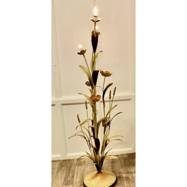 French Toleware Orangery Floor Lamp, 1930s For Sale - Image 7 of 9