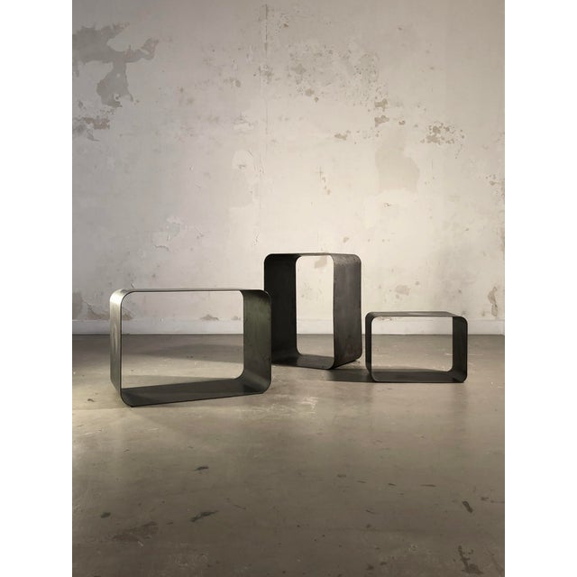 Gray Space Age Side Tables attributed to Kappa, France, 1970s, Set of 3 For Sale - Image 8 of 12