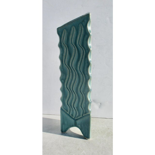 Modern Modern Art Stoneware Triangular Vase For Sale - Image 3 of 8