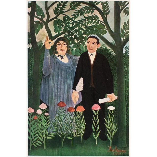 1940s H. Rousseau, Original "Portrait of Apollinaire and Marie Laurencin" Lithograph For Sale In Dallas - Image 6 of 8