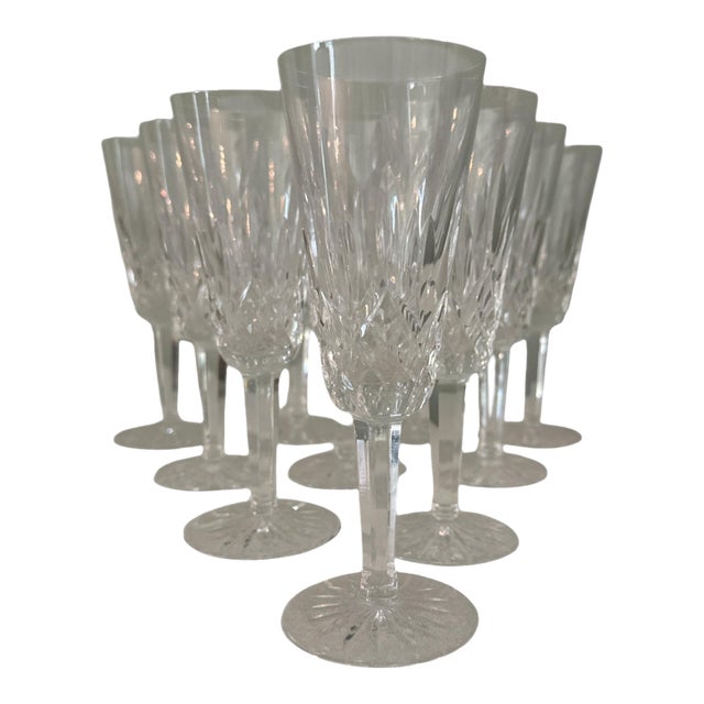 Vintage Waterford Lismore Crystal Champagne Flutes - Set of 10 For Sale