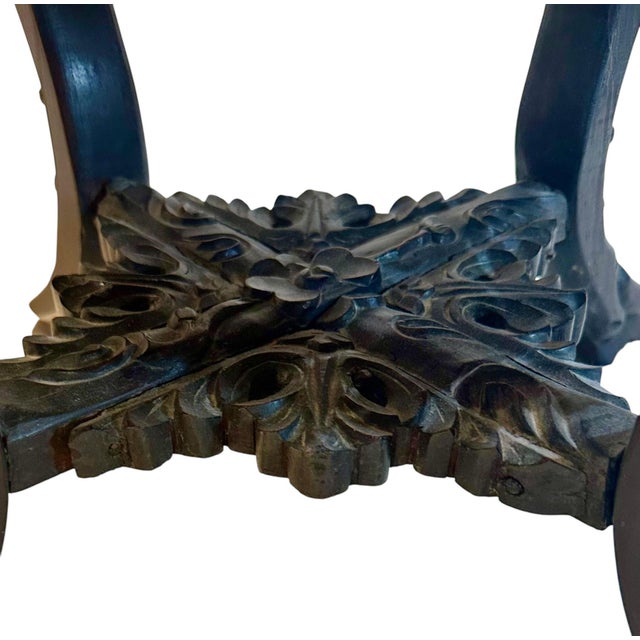 1900s Chinese Rosewood and Marble Stand For Sale In Tampa - Image 6 of 8