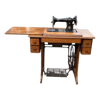 Vintage Singer Treadle Sewing Machine, 1950 For Sale