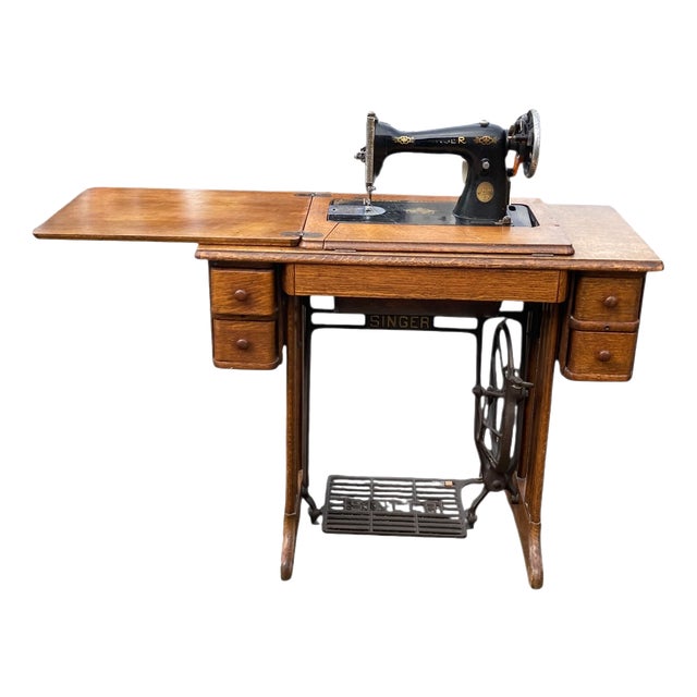 Vintage Singer Treadle Sewing Machine, 1950 For Sale