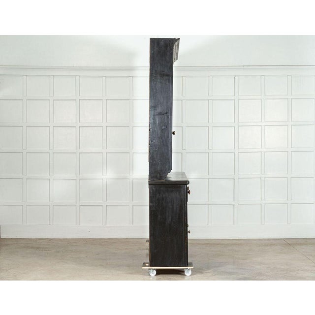 Wood Large 19th Century Ebonised English Glazed Pine Dresser, 1870s For Sale - Image 7 of 18