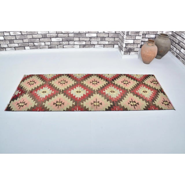 1960s Morocco Decor Oushak Vintage Kilim Runner For Sale - Image 11 of 11