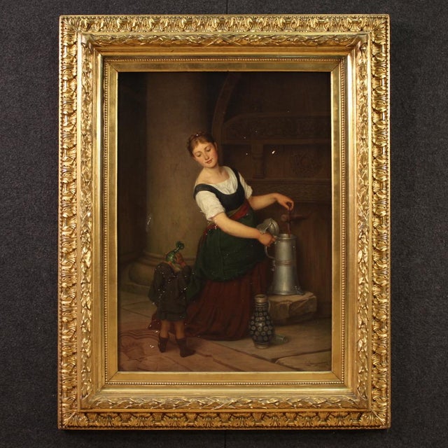 G. Spangerberg, Interior Scene, 1886, Oil on Canvas For Sale - Image 16 of 16