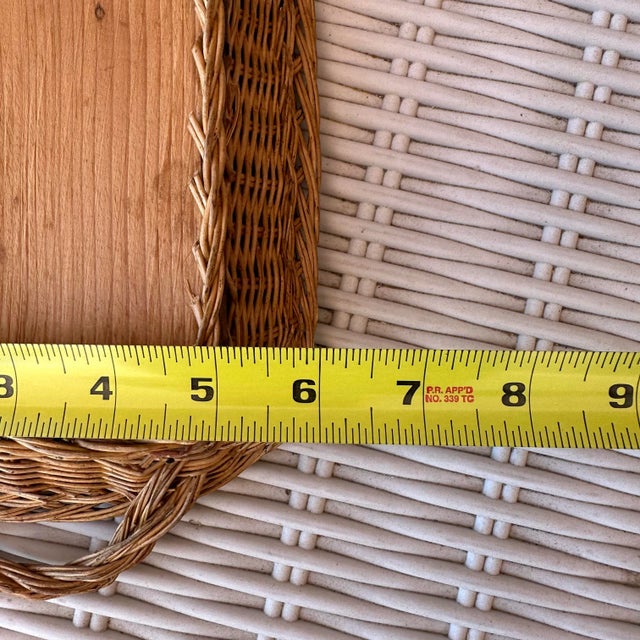 Mexican Vintage 1940s Mexican Feather Folk Art Bird Wicker Tray Wall Decor Signed For Sale - Image 3 of 7