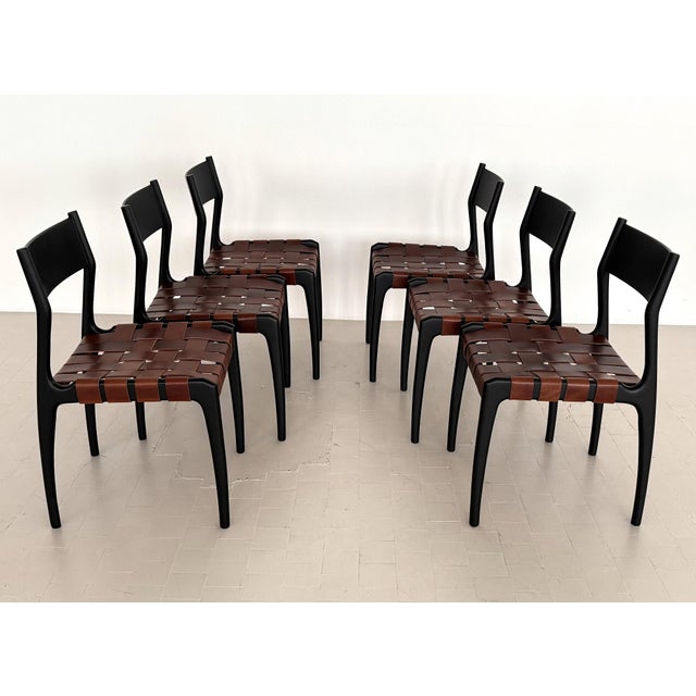 Wood Italian Dining Chairs by Piero Palange and Werther Toffoloni, 1970s, Set of 6 For Sale - Image 7 of 17
