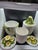 Vtg Geo Z. Lefton 4115 Rustic Daisy Weave Porcelain Ceramic/Porcelain Canister Set - Japan