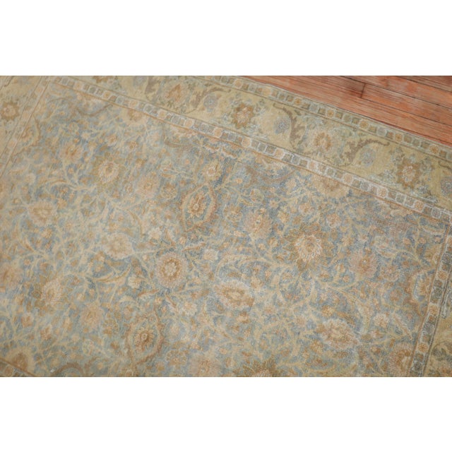 Zabihi Collection Light Blue Antique Persian Tabriz Carpet - 4'5" x 6' For Sale In New York - Image 6 of 11