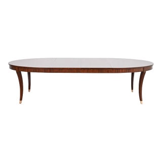Barbara Barry Style Modern Regency Mahogany Saber Leg Extension Dining Table by Ethan Allen For Sale
