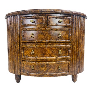 Handsome Regency Style Faux Tortoiseshell Chest of Drawers. For Sale