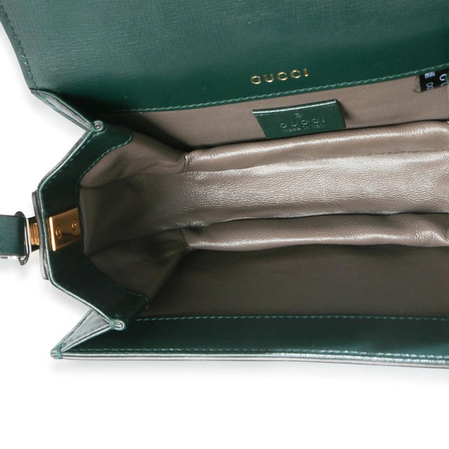 Green Dark Green Calfskin Mini Sylvie 1969 Bag For Sale - Image 8 of 8