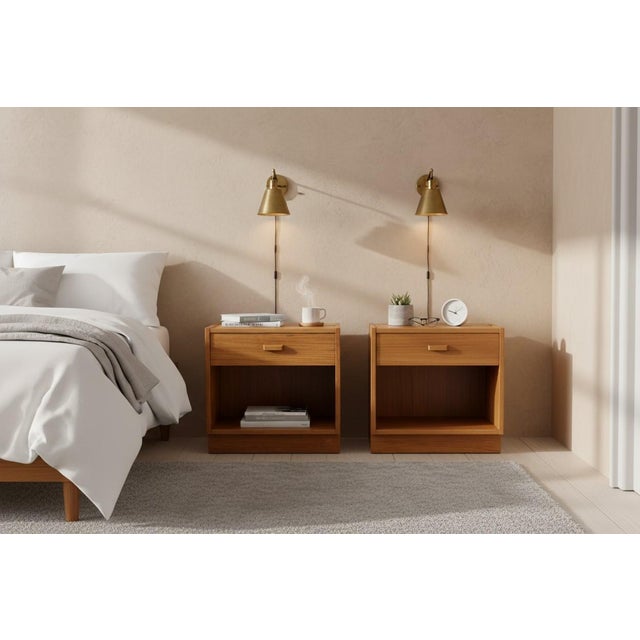 Restored 1960s Danish Modern Teak Nightstands – Pair of Scandinavian Bedside Tables For Sale - Image 17 of 17
