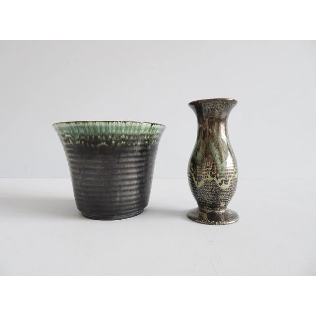 Mid-Century German Ceramic Vase and Planter, 1940s, Set of 2 For Sale - Image 4 of 11