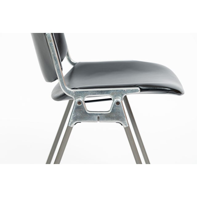 Six Mid Century Italian DSC 106 Leather Stacking Chairs by Giancarlo Piretti for Castelli, 1980s For Sale - Image 13 of 16