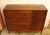 Circa 1960 American walnut 6-drawer chest with cabinet. Oak secondary wood. 6 hung drawers to the left of the cabinet with...