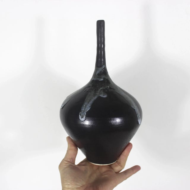 Vintage Studio Art Pottery Vases With Drip Glaze Fat Lava, a Pair For Sale - Image 10 of 11