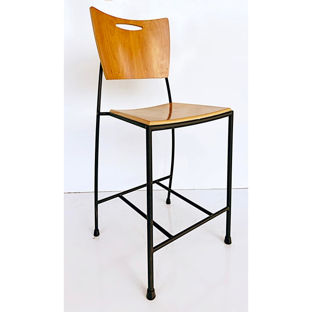 Vintage Dakota Jackson Postmodern Wrought Iron Bar Stools, Counter