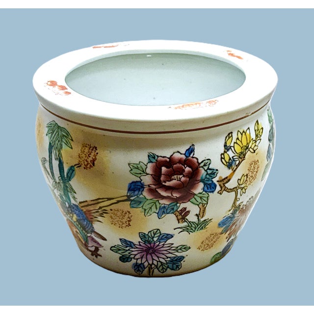 Mid 20th Century Chinese White Flora Fauna Koi Fish Planter For Sale - Image 4 of 9