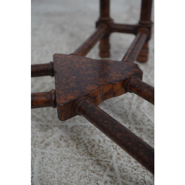 Baker Regency Style Faux Bamboo Glass Top Coffee Table For Sale - Image 10 of 11