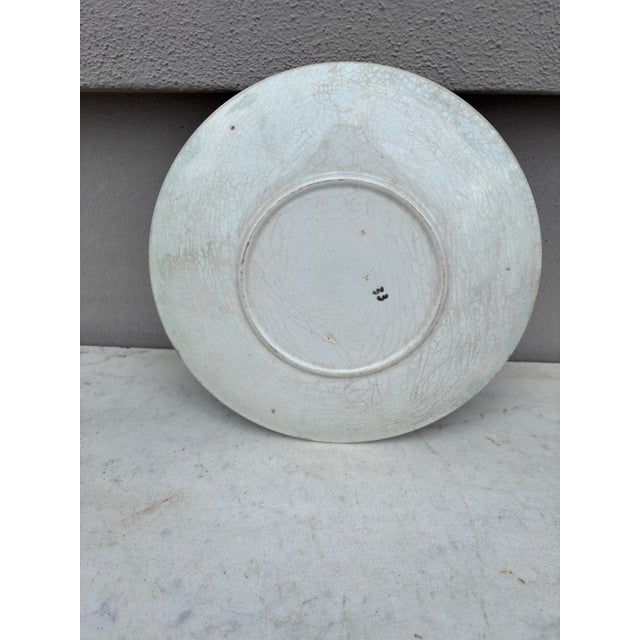 Orchies 19th Century French Majolica Navy Plate For Sale - Image 4 of 4