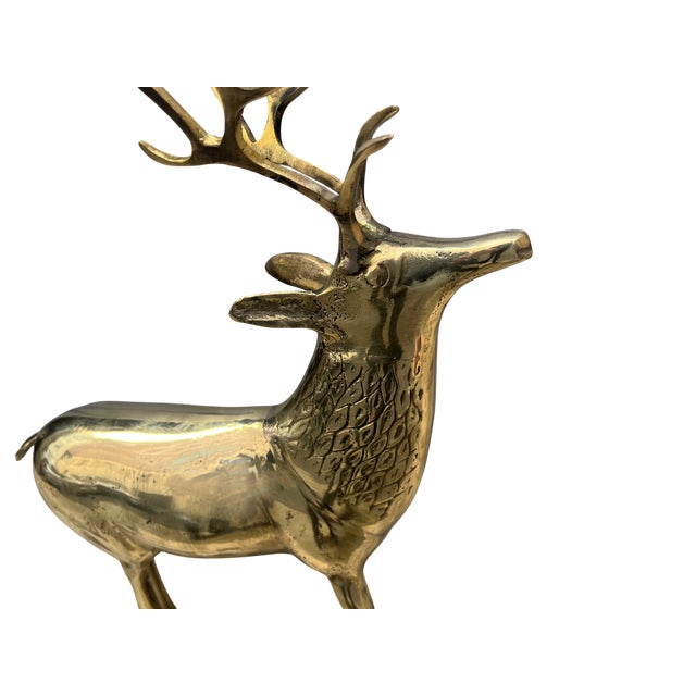 Brass XL Deer Christmas Figurine For Sale - Image 13 of 13