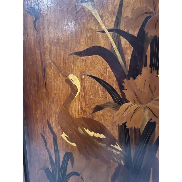 Art Nouveau Marquetry Panels in the style of Ecole de Nancy, 20th Century, Set of 2 For Sale - Image 14 of 15