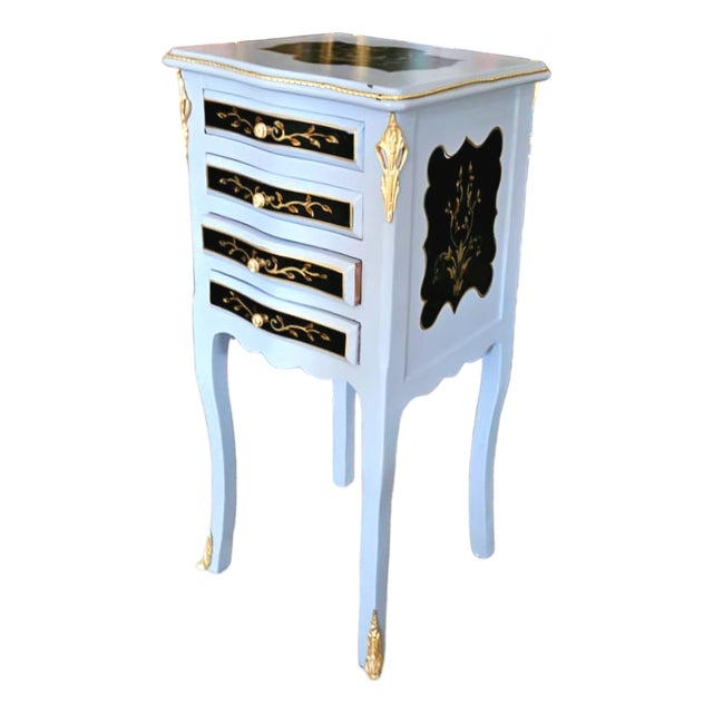 French Provincial Style Accent Chest With 4 Functional Drawers For Sale