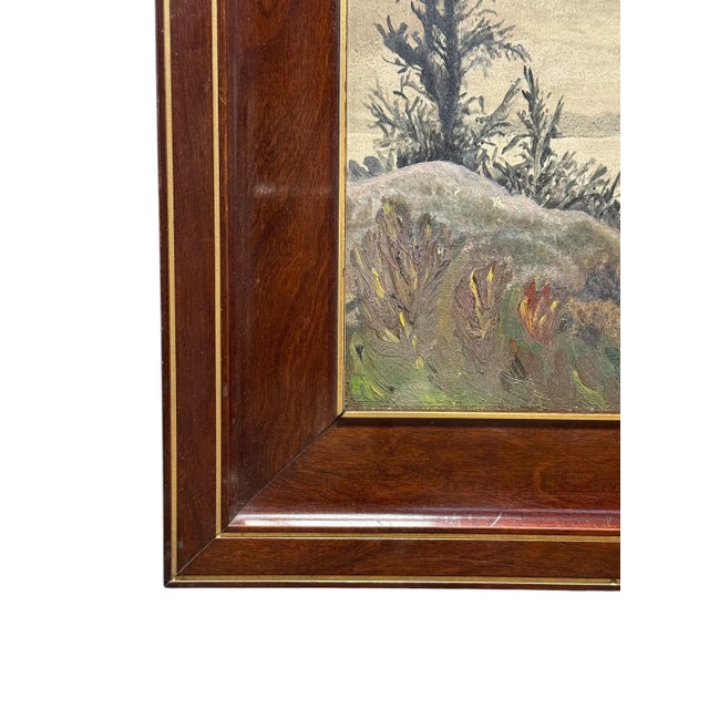 Early 20th C. Oil on Board Coastal Landscape W/ Sailboat For Sale - Image 4 of 7