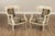 High Quality Regency Style Painted Arm Chairs Featuring Curved Crest Rails, Scrolled Arms, And Saber Style Legs With A...