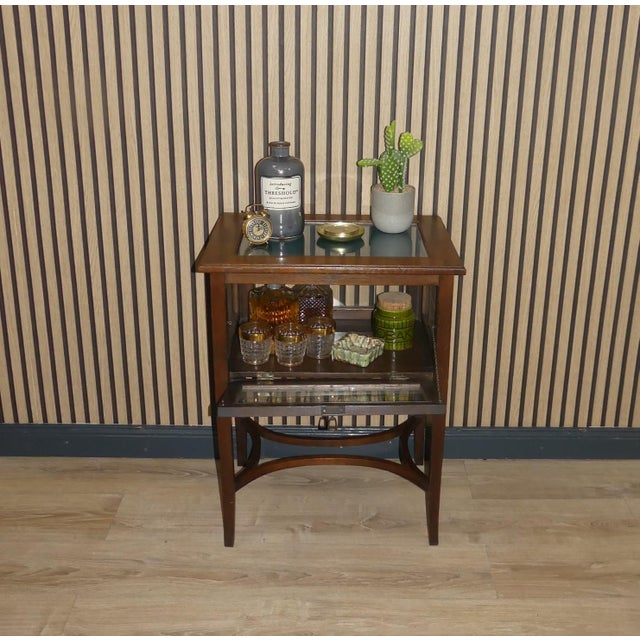 Wood Art Nouveau Tea or Bar Cabinet with Glass, 1890s For Sale - Image 7 of 13
