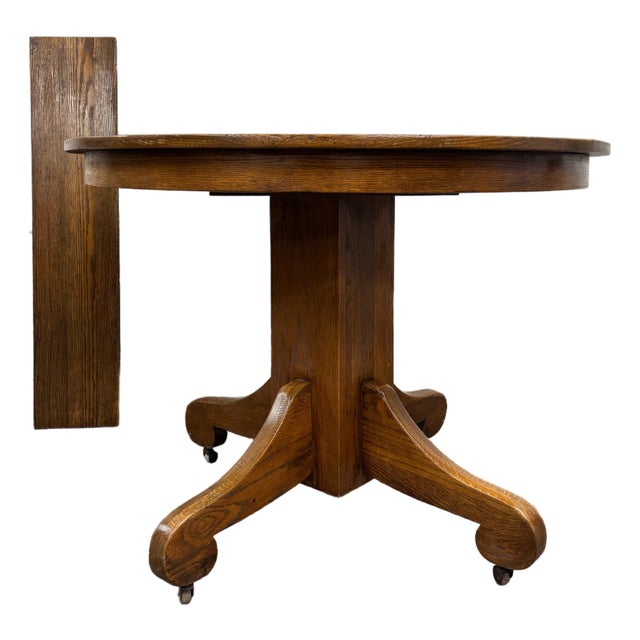 Antique American Empire Style Scroll Foot Pedestal Dining Table Breakfast Table For Sale