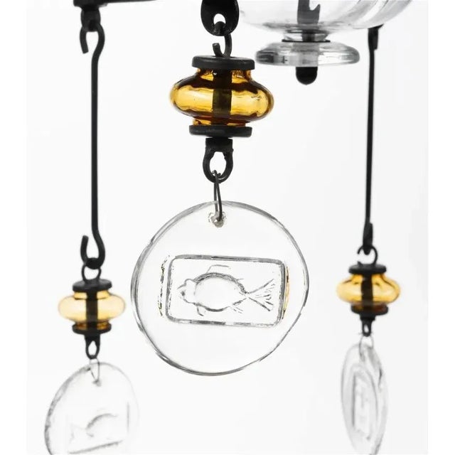 Erik Hoglund Swedish, 1932-1998 Art Glass Candle Chandelier & Candlesticks - 3 Piece Set For Sale - Image 4 of 5