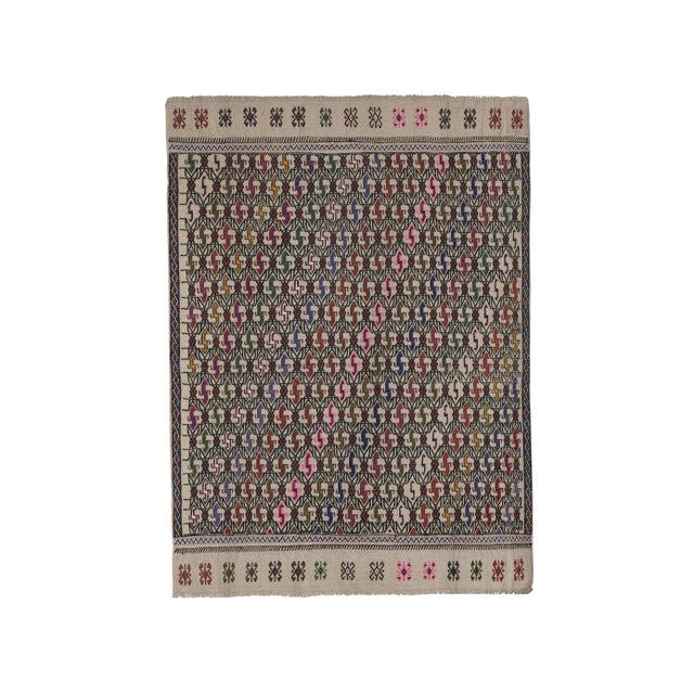 Handwoven Turkish Petite Kilim Rug 3'9'' X 5' For Sale - Image 13 of 13