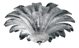 Vintage Palmette Chandelier in Handmade Murano Crystal, Italy, 1985