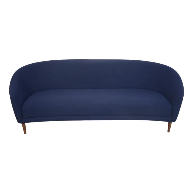 Lillemor Three-Seater Sofa in Blue Hallingdal Fabric by Finn Juhl, 2010s For Sale