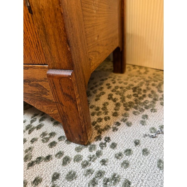 American Oak Wood China Cabinet For Sale - Image 9 of 12