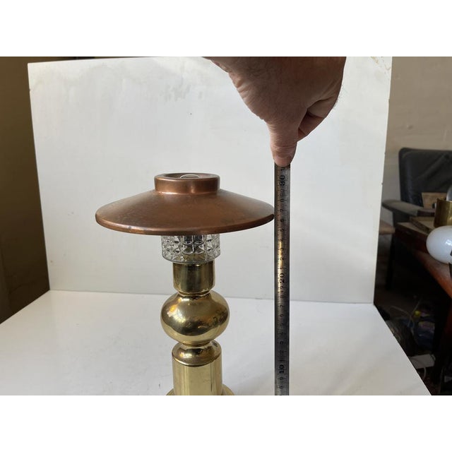 Metal Scandinavian Modern Copper and Glass Table Lamp by Abo Randers, 1970s For Sale - Image 7 of 8