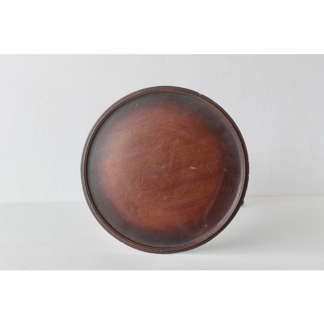 Vintage Georgian Style Mahogany Turned Pedestal Tripod Side Table For Sale - Image 15 of 17