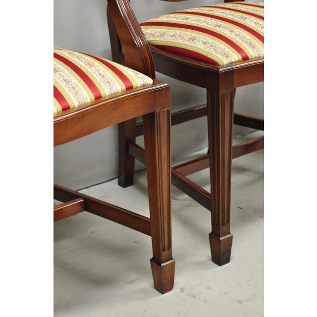 Vintage Sheraton Federal Mahogany Shield Back Dining Room Chairs - Set of 6 For Sale - Image 12 of 16