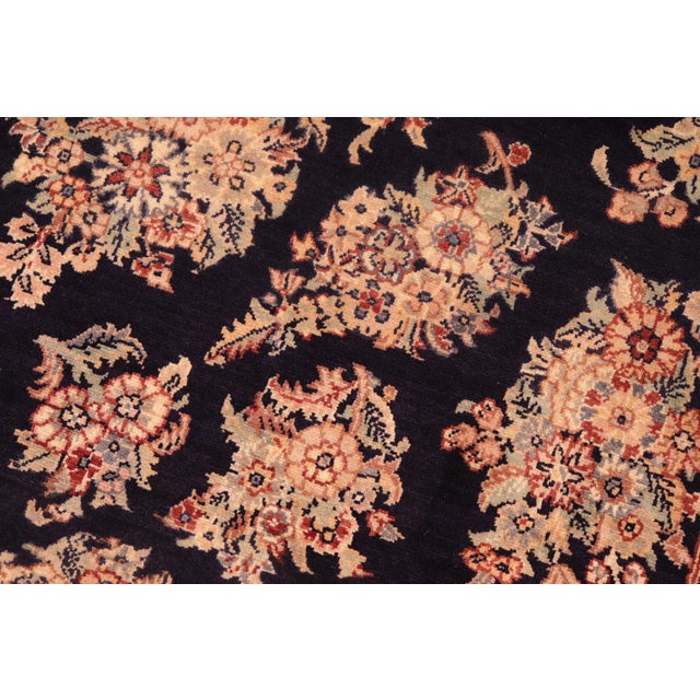Shabby Chic Medallion 1990's Pak-Persian Blue/Beige Wool Rug - 6'1'' X 9'1'' For Sale - Image 4 of 9