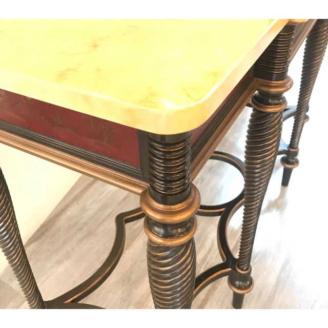 Hand Painted Chinoiserie and Faux Marble Top Console For Sale - Image 4 of 13
