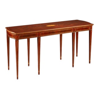 Federal Style Highly Inlaid Mahogany Sofa or Library Table For Sale